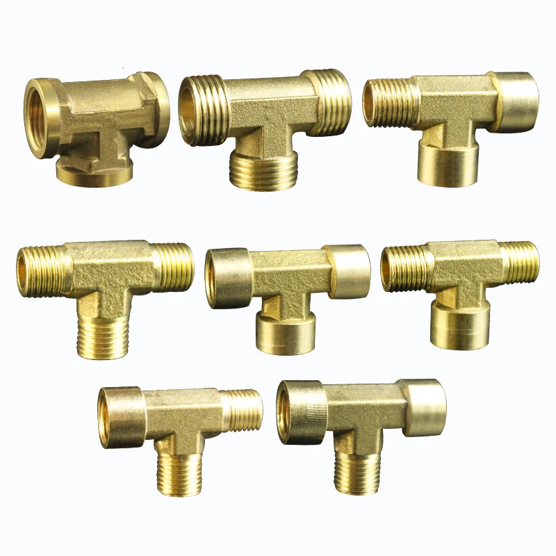 Wholesale Bronze Female Equal Tee 1/2-2inch Copper Pipe Connector Brass Plumbing Fitting