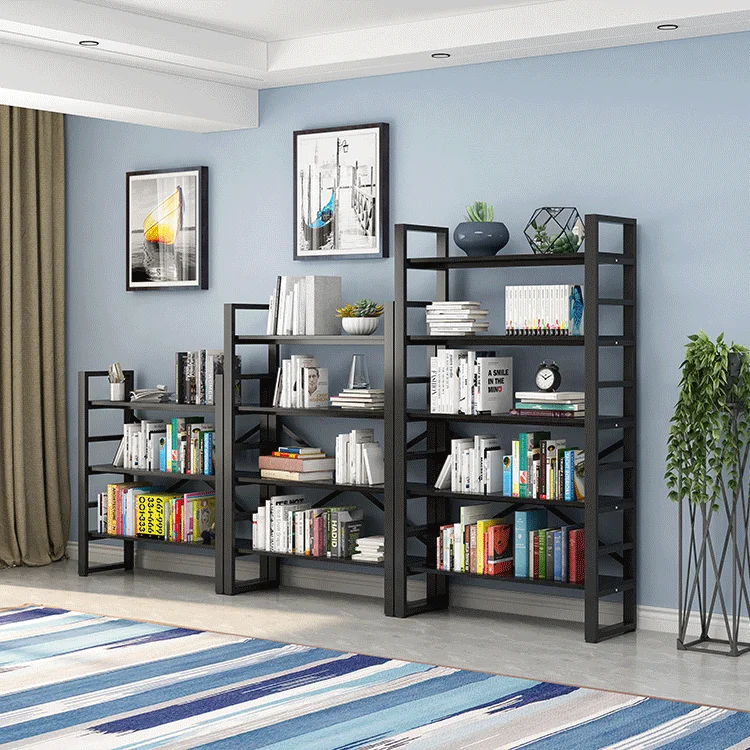 Open Adjustable Vintage Industrial Wood And Metal Bookshelf Home Bookcase