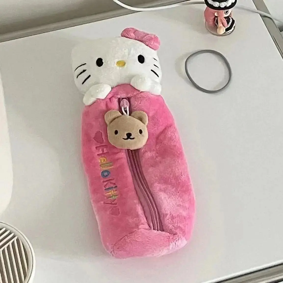 New Wallet Hello KT Cartoon Kuromi Cute Student Girl Birthday Party Gift Kitty Plush Pencil Case Bag Stationery