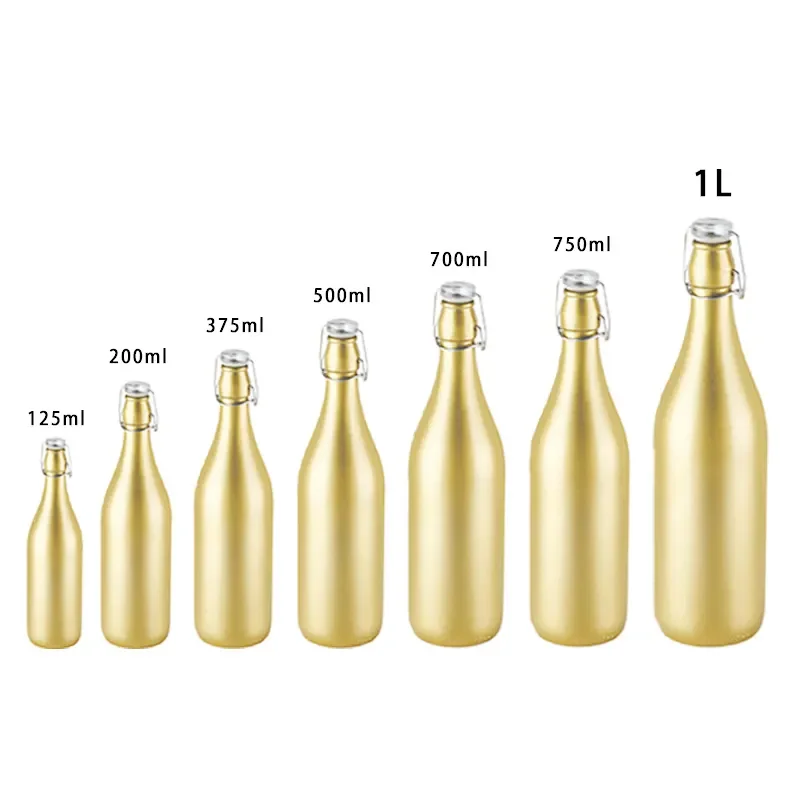 200ml 500ml 750ml 1000ml transparent round empty glass liquor wine Whisky Vodka tequila bottle with sealed cork lid