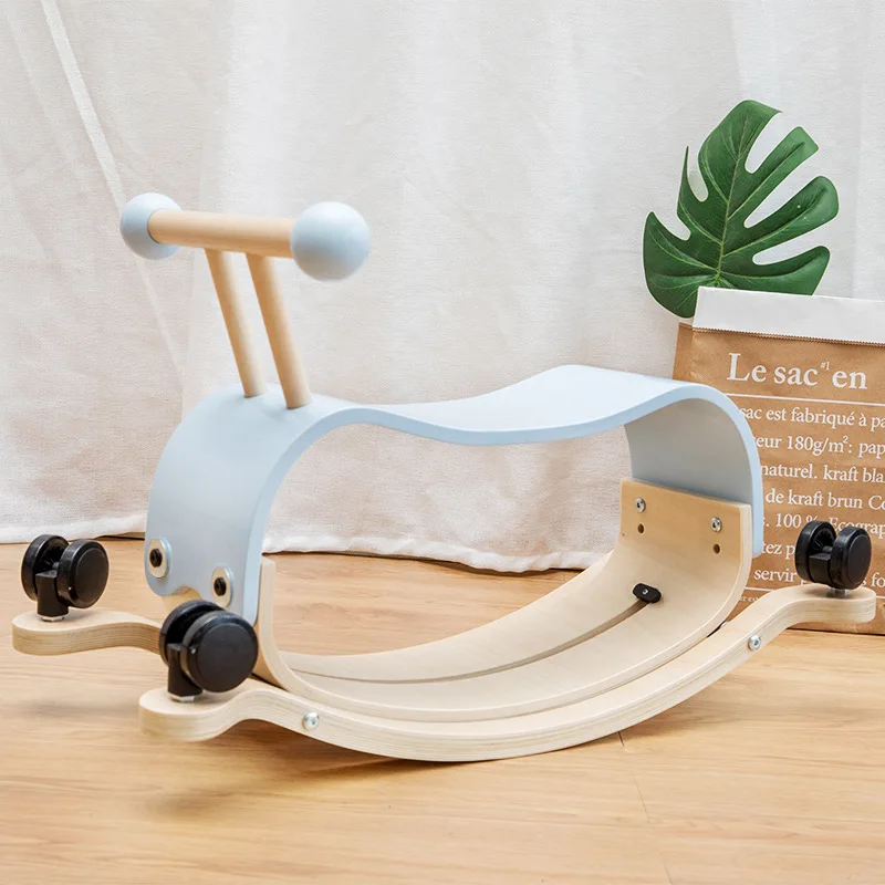 Tiktok Hot  Two-in-one Toddler Rocking Horse Wooden Walker Toy