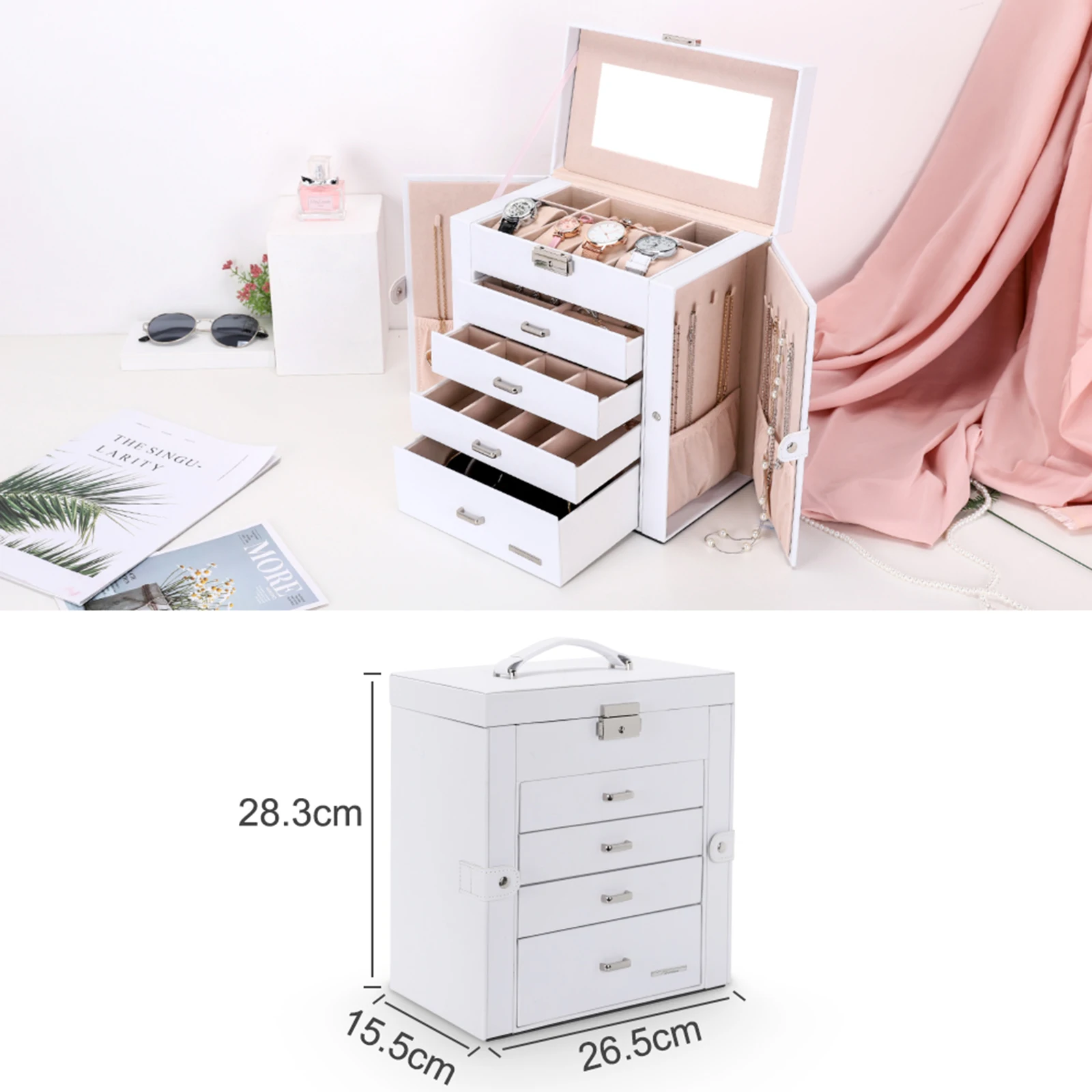 Discount Pu Leather Jewelry Case Box Custom Jewelry Case With Multi-layers