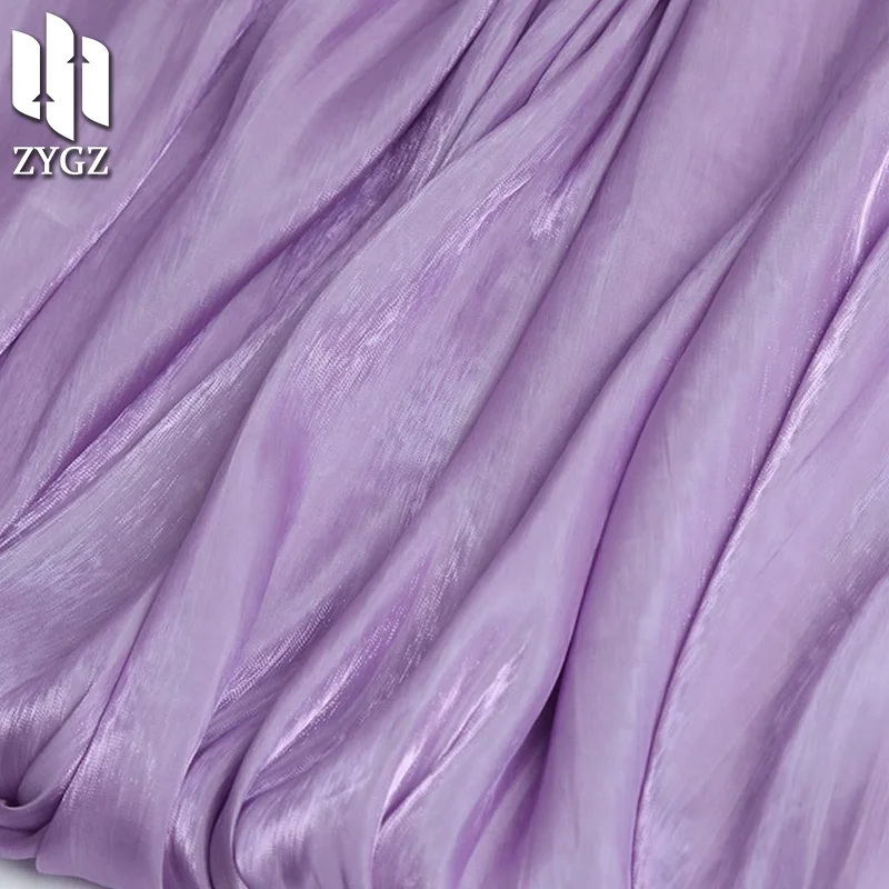 Rainbow Satin polyester bright Organza Sea Island silk dress fabric Organza factory wholesale