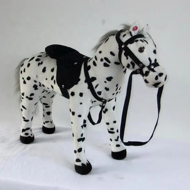 NEW plush standing brown horse plush ride on horse toy