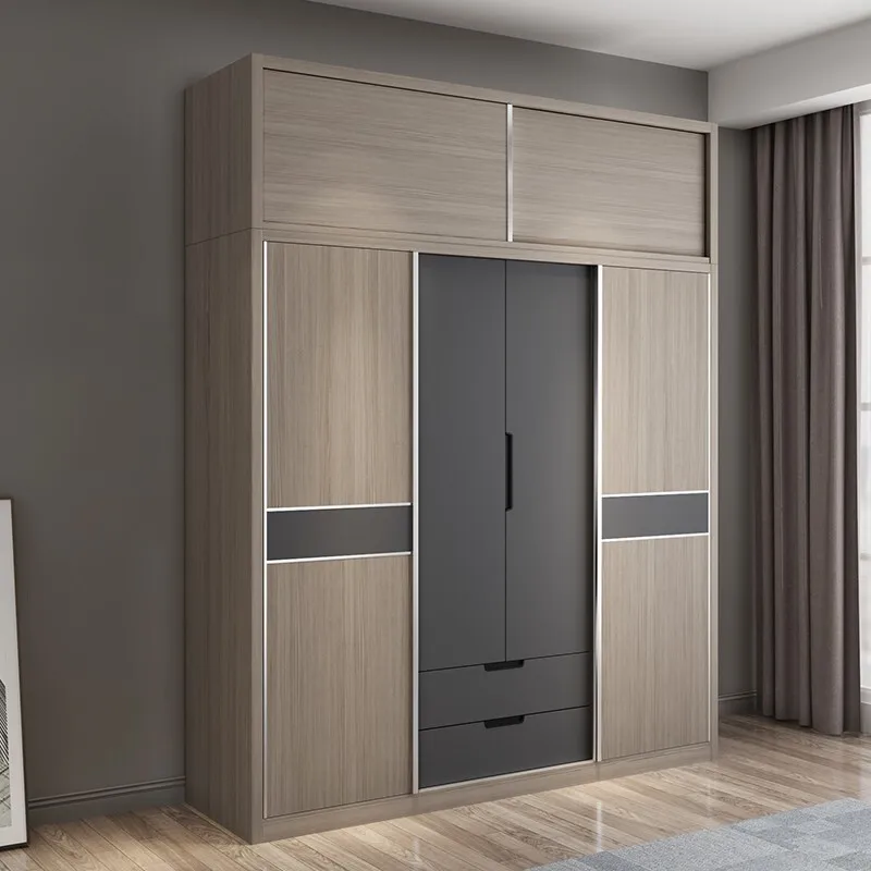 Honsoar modern open luxury diy closet bedroom solid wooden wardrobe furniture design pictures