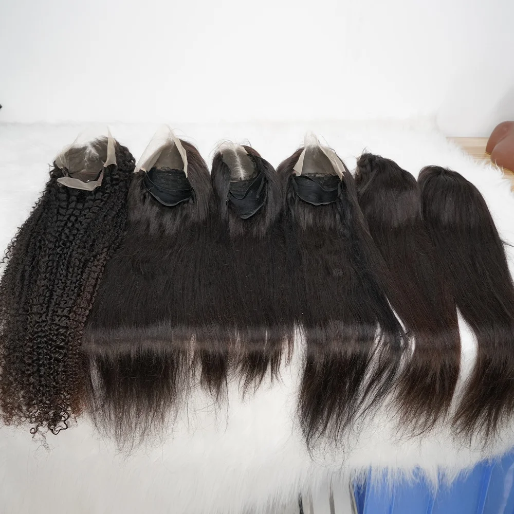 Raw Hair 13X4 Frontal Raw Cuticle Aligned Hair Glueless Wigs 4C Pre Plucked Vietnamese Raw Bone Straight Hair Wigs