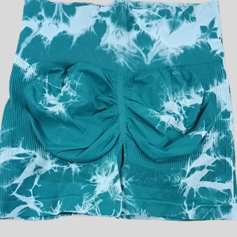 Hot Selling Double Push Up Tie Dye Yoga Shorts Women Gym Fitness Sports Wear Workout Tights Running High Waist Leggings OEM