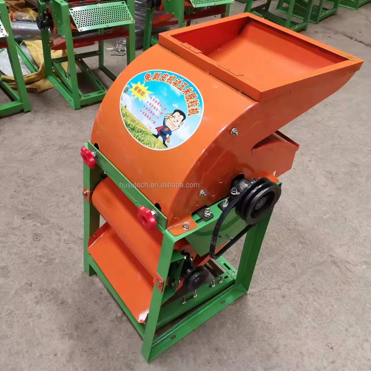 500-1000kg/hour  corn peeler and thresher machine