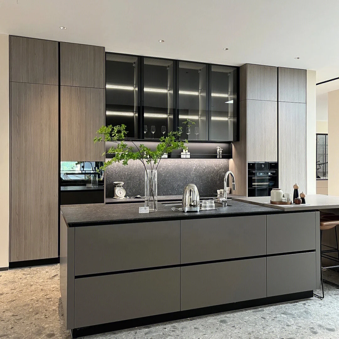 Верхние мраморные кухонные шкафы Realgres Backsplash сплошные панели современный Европейский деревянный шкаф Higold принадлежности Китай