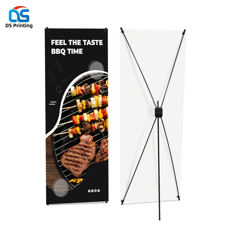 Factory custom high quality korea flex exhibition style adjustable metal x banner stand l banner 100 x 200 door frame x banner