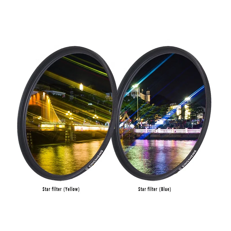 77mm Blue effect camera optical lens streak star filter