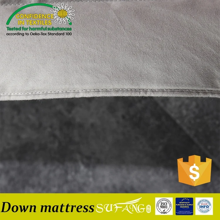 Sufang brand hotel supply 2 layers 10cm height microfiber down filling mattress topper pad