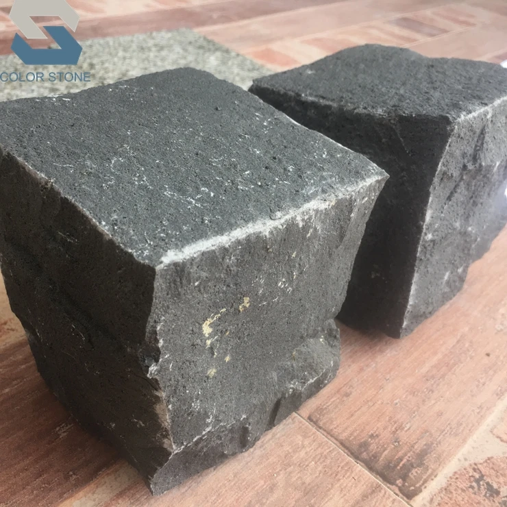 Лучшая цена натуральный черный базальтовый камень 10x10x10 Гранитные Плитки