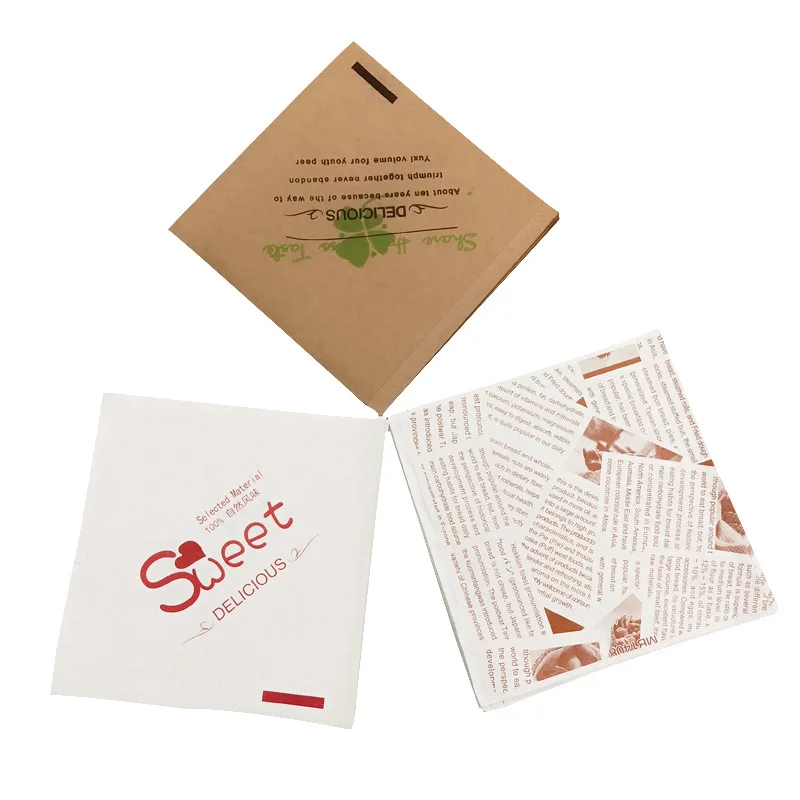 Wholesale 15*15cm Kraft Paper Sandwich Burger Triangle Paper Bag for Food Package