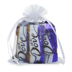 Органза для упаковки ювелирных изделий, мешочки со шнурком для ожерелья, серег, упаковки, 3,54 дюйма х 4,72 дюйма (9 х 12 см)