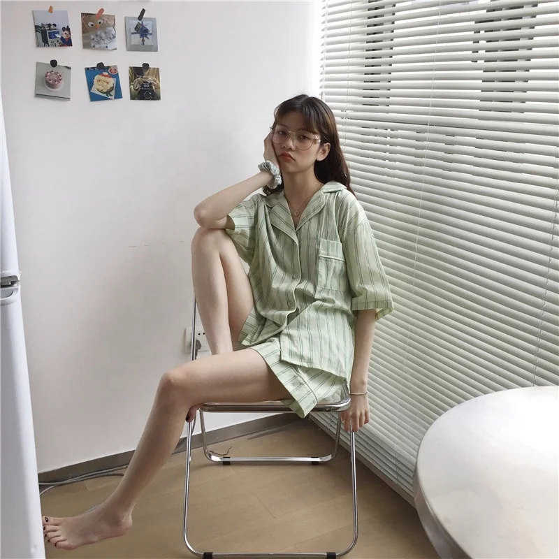 Ladies summer sleepwear two piece wholesale pajama luxury set milk silk pajamas designers pyjamas short pajama for women