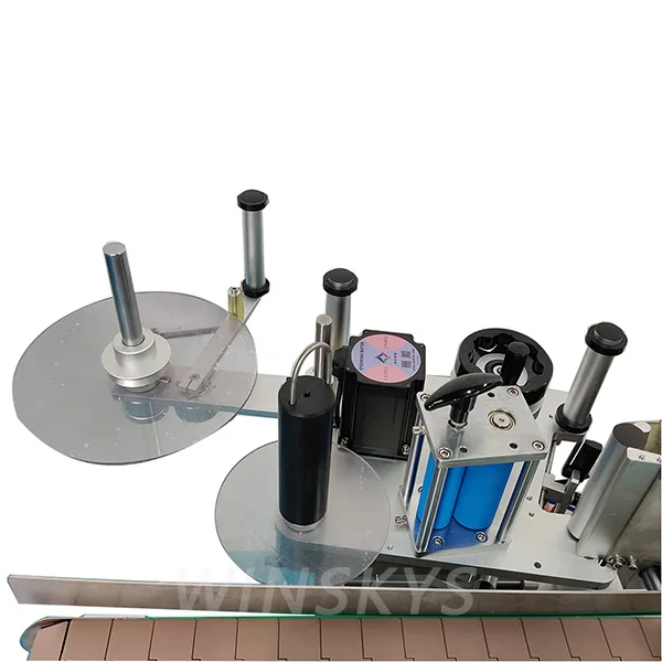 factory double side glass plastic small bottle desktop automatic labeling machine