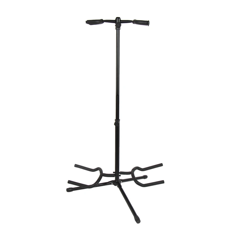 Wholesale professional durable metail acoustic guitar stand for 2 pcs double guitar stand