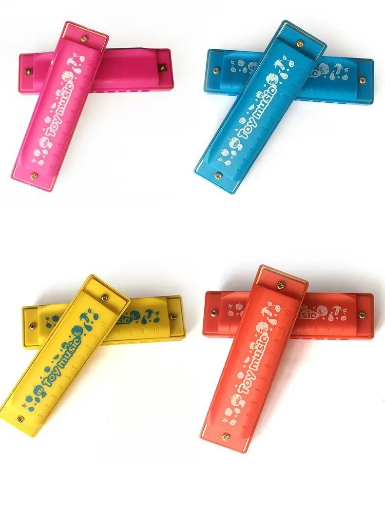OEM Accepted ABS Toy 10 Hole Kids Ethnic Musical Instrument Harmonica Colorful Souvenir