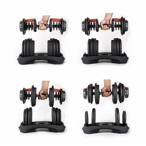 Power Gym Ajustable Dumbbell Fitness Weight Lifting Training 24kg 40kg Quickly Automatic Adjustable Dumbbell Set