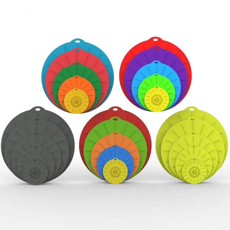 2022 New Style Silicon Food Lid Cover Durable Silicone Fresh Food Covers Colorful Food Silicone Cover