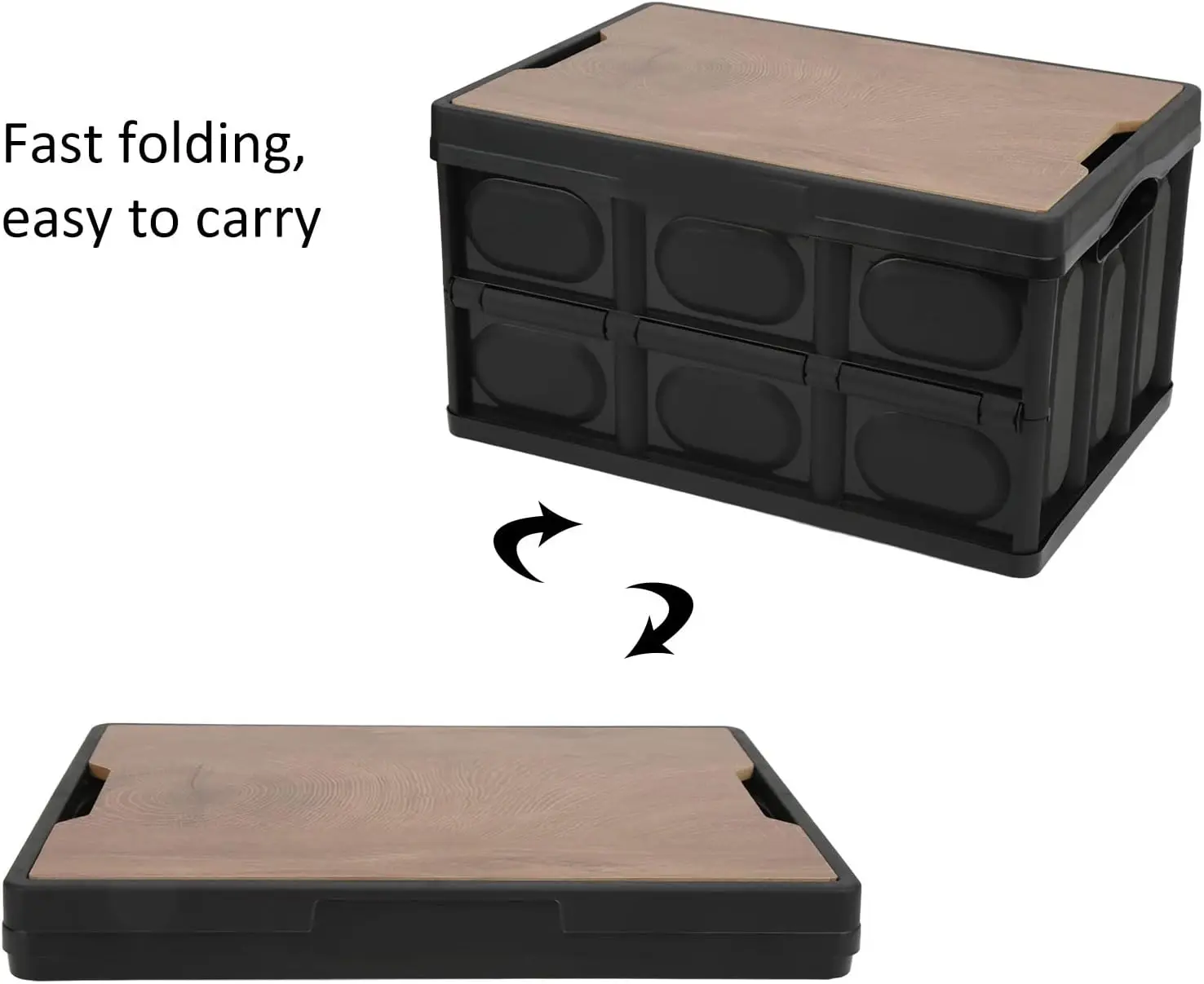 Most Popular Waterproof Insert for Groceries,Camping,Picnic Plastic Collapsible Tote Crate - White Camping Folding box