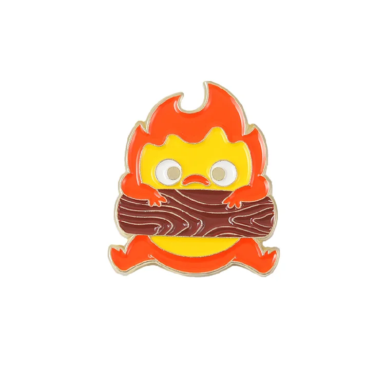 New Cartoon Anime Series Alloy Brooch Exquisite Moving Castle Flame Modeling Badge Enamel Lapel Pins