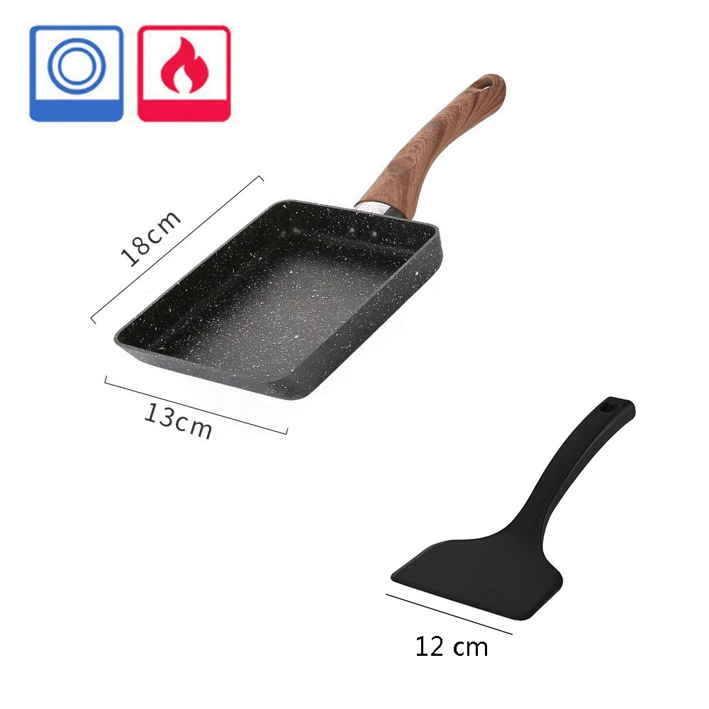 Melaleuca Coat Japanese Aluminum Alloy Tamagoyaki Omelette Pan Non-stick Frying Pan Fry Egg Pan Pancake Pot Cookware