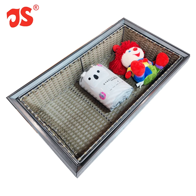 Custom Cloakroom home clothes storage and organizer soft close sliding drawer pull out rattan basket
