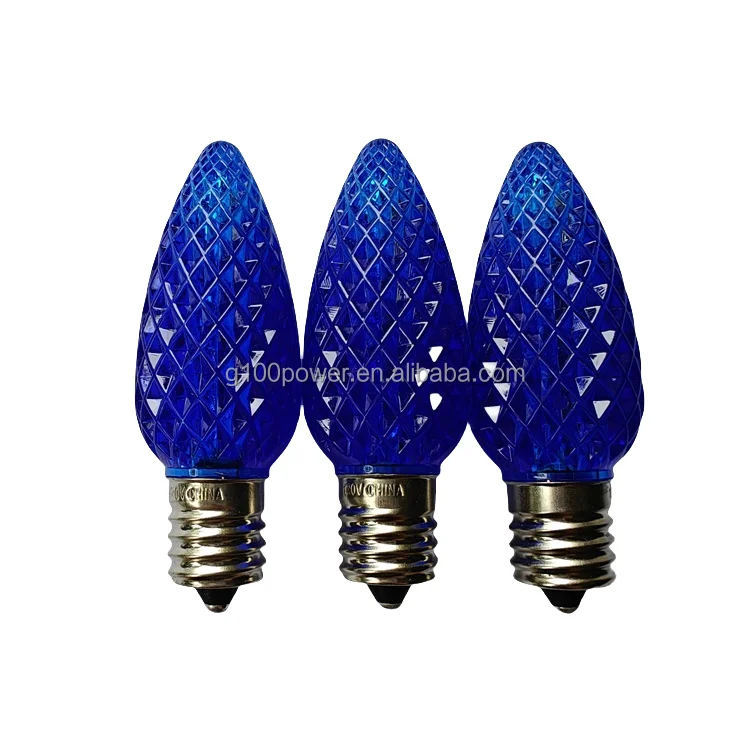 Commercial Outdoor C9 LED Pure White Christmas Lights Bulbs Polycarbonate E17 0.65 Watt 120 Volt for USA Market