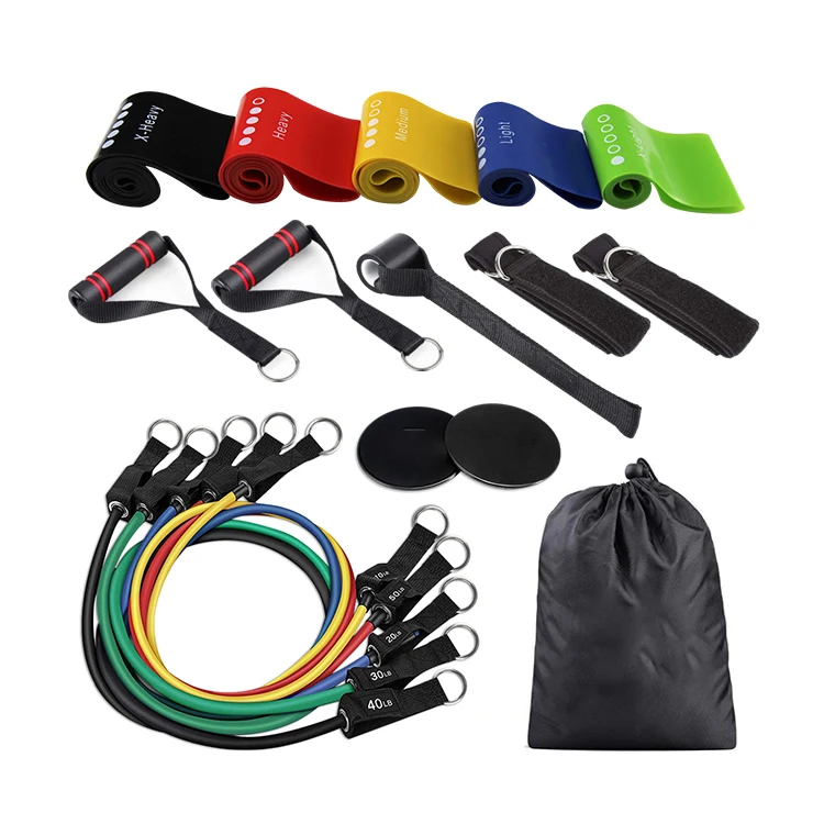 Регулируемые ленты на заказ, 11 шт., набор тренировочных трубок для фитнеса в тренажерном зале