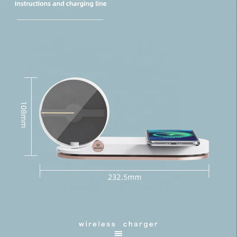 Factory New Design 3D Holographic Fan Displayer Naked Eyes Projector Night Lamp With Wireless Charging LED Night Light