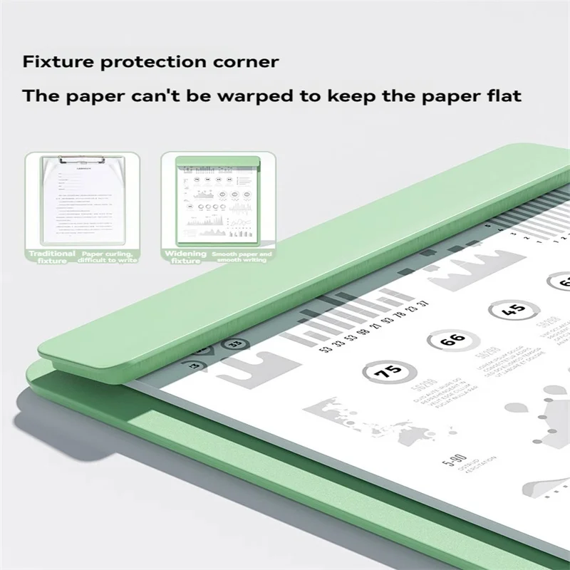 Deli NS501 Clip Folder Green 2 Student Use Splint Paper Writing Thickened Writing Board Widened Clamp Pad Office Supplies A4