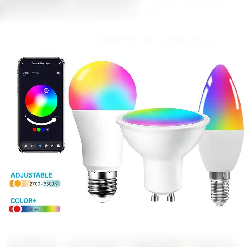 Hot Selling China 5W 9W 10W LED Smart Light Bulbs Alexa-enabled GU10 E14 E27 with Bluetooth Switch Mode