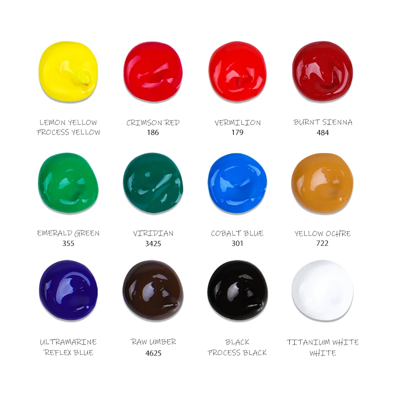 Gxin P-3001 acrylic art color paint Eco-friendly high pigment waterproof 12 colors children diy acrylic paint set  for students