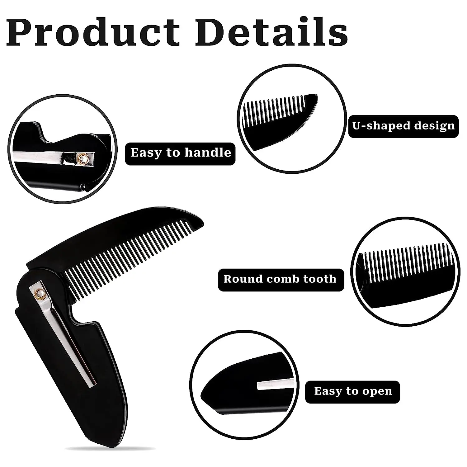 Cheap Mini Plastic Hair Comb Folding Hair Comb Portable Plastic Styleing Hair Comb