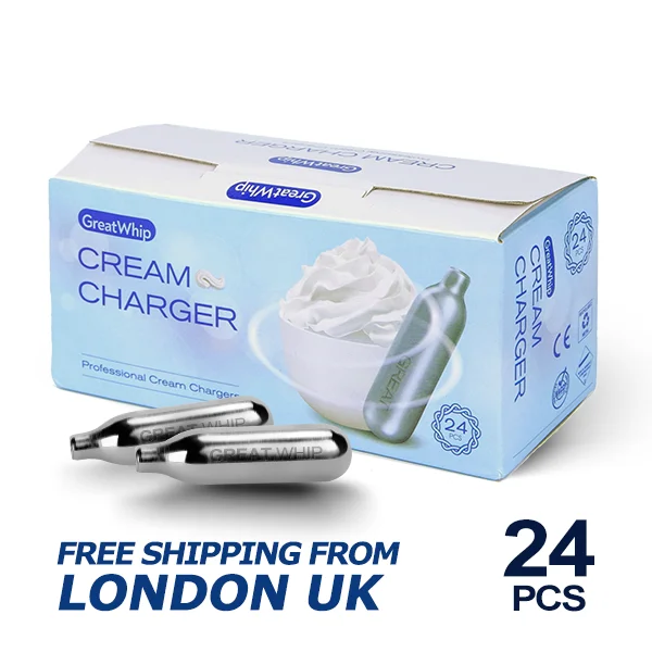 24 шт./упак. greatwhip взбитые сливки зарядное устройство нитрит натрия (картриджи зарядные устройства 8 г Быстрая Бесплатная Доставка от Лондон, Великобритания