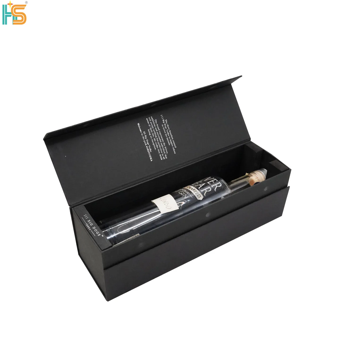 Custom Logo Luxury Black Cardboard Magnetic Closure Red Wine Gift Box For Wine