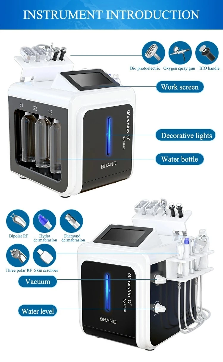 Water Peel Microdermabrasion Facial Cleaning Rf Bio Ultrasonic Skin Tightening 10 in 1 Hydro Dermabrasion Facial Machine
