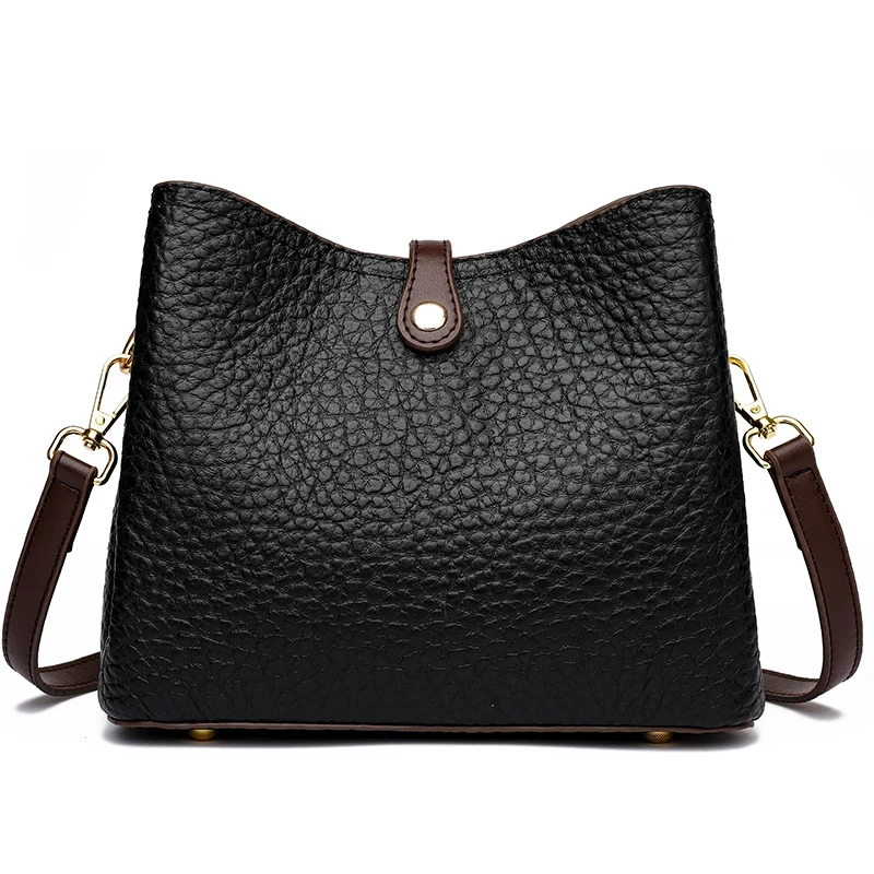 Women Cow Leather Handbags Luxury Design Strap Shoulder Crossbody Bag for Female leather bags women