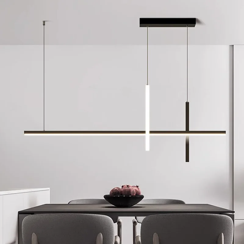 Minimalist Restaurant Chandelier Modern Minimalist Long Bar Table Lamp New Net Red One Word Light Luxury Lamps