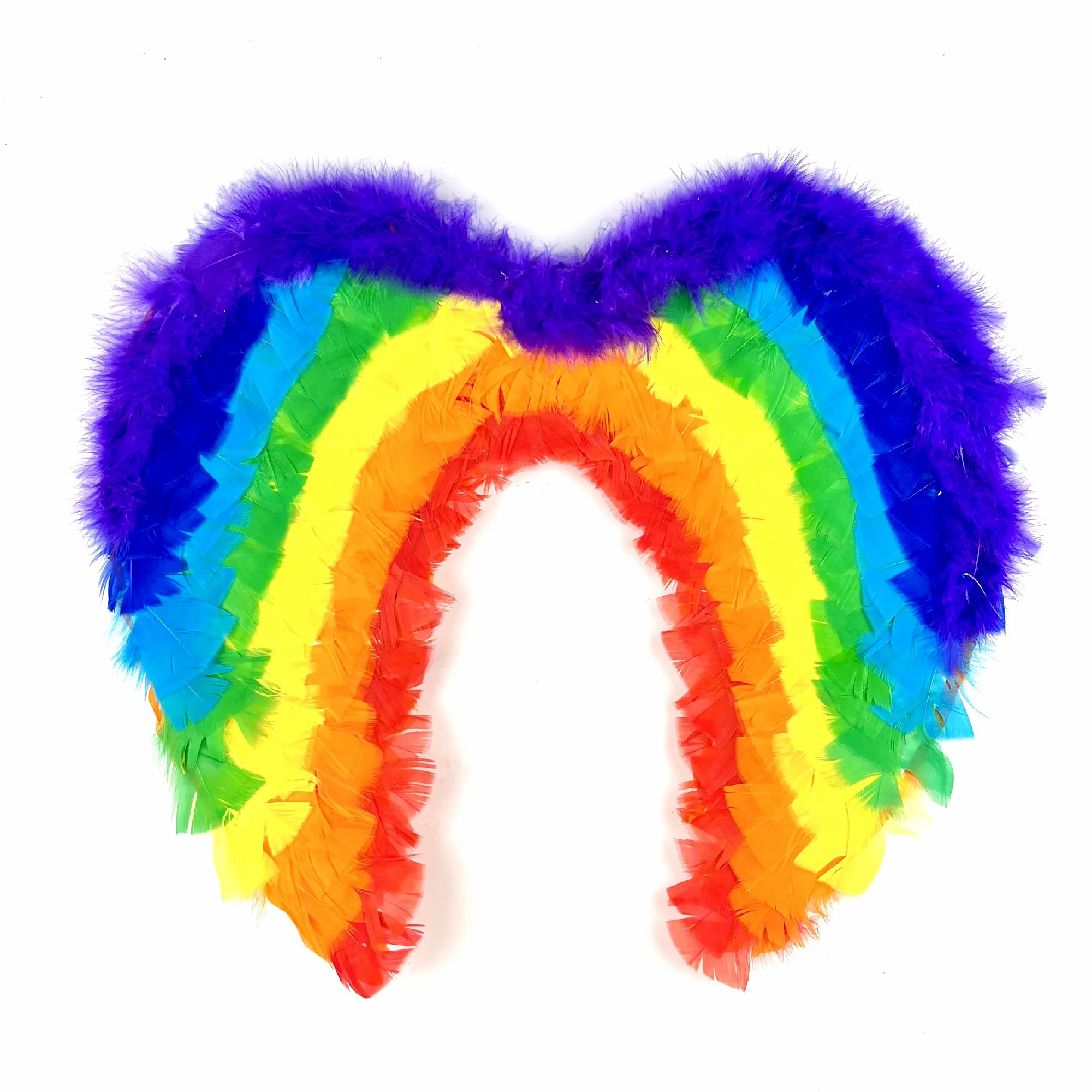 Factory Custom Party Events Supplies Parade Carnival Party Costume Water Dyed Rainbow Feather Wings for Party