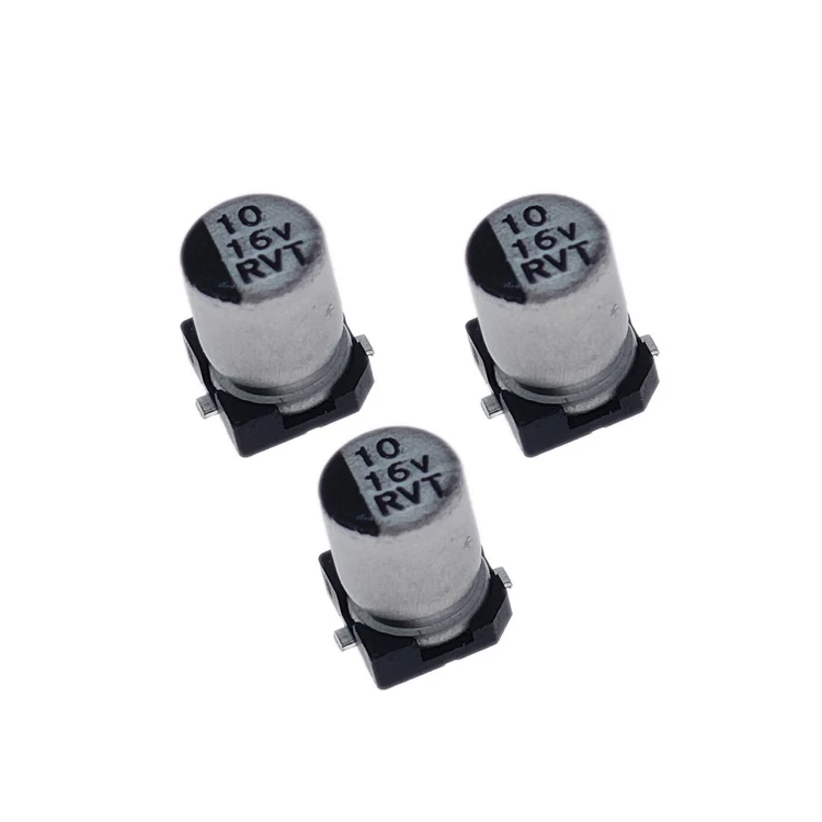 Широкотемпературные поляризованные RVT серии SMD жидкий чип Алюминиевые Электролитические Конденсаторы 4x5,4 мм 6,3 В ~ 100 В 0,47 мкФ ~ 1500 мкФ 20%