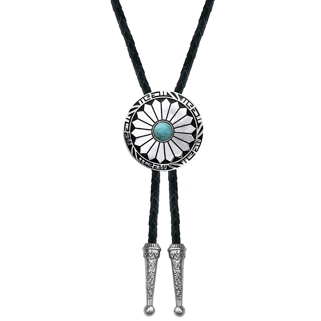 Wholesale 80s Formal Pattern Turquoise Wedding Cowboy Bolo Tie On Man