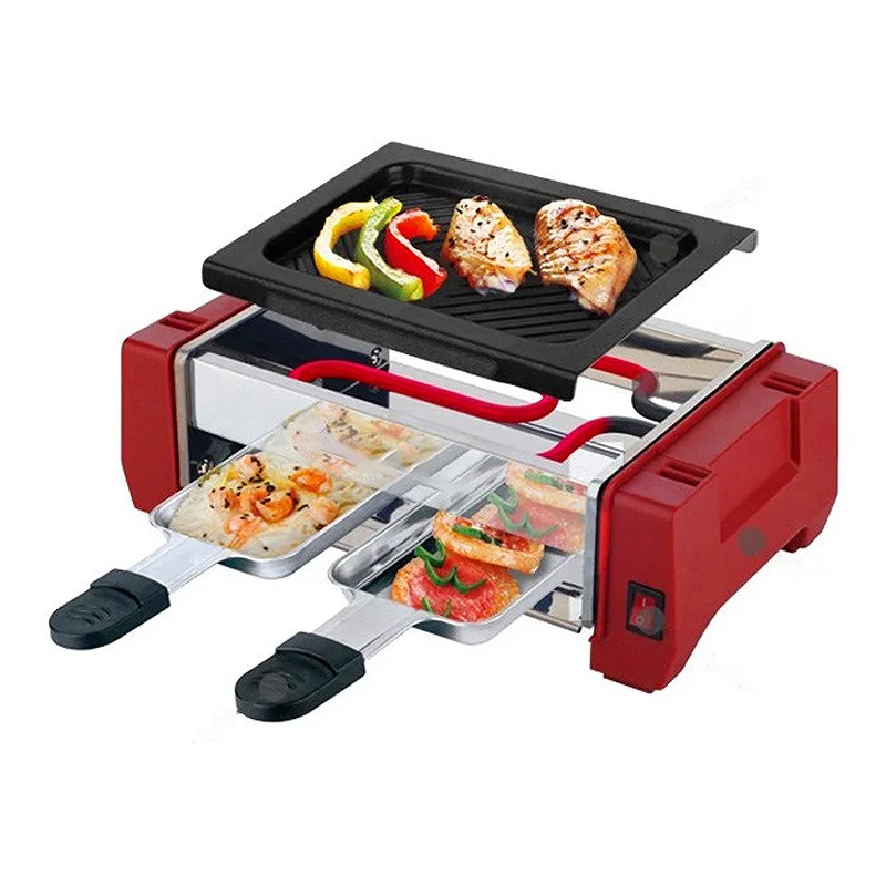 Double-sided Korean Smokeless Indoor Raclette Grill Electric Roast Meat Bbq Grill Machine In Stock