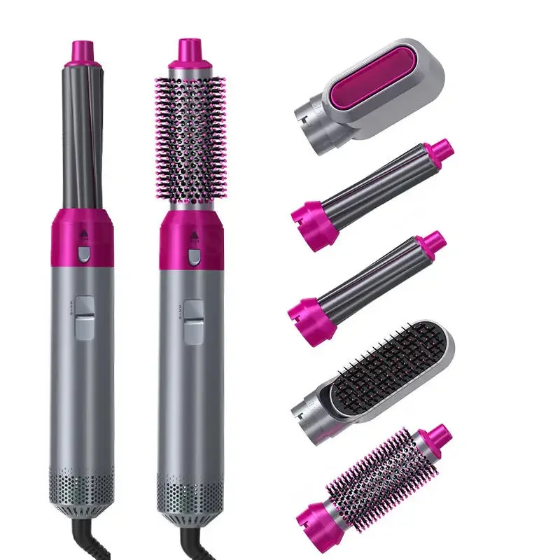 5 in 1 hot air comb straightening dry brush for curling drying hair curling wand professional hair curler curling irons