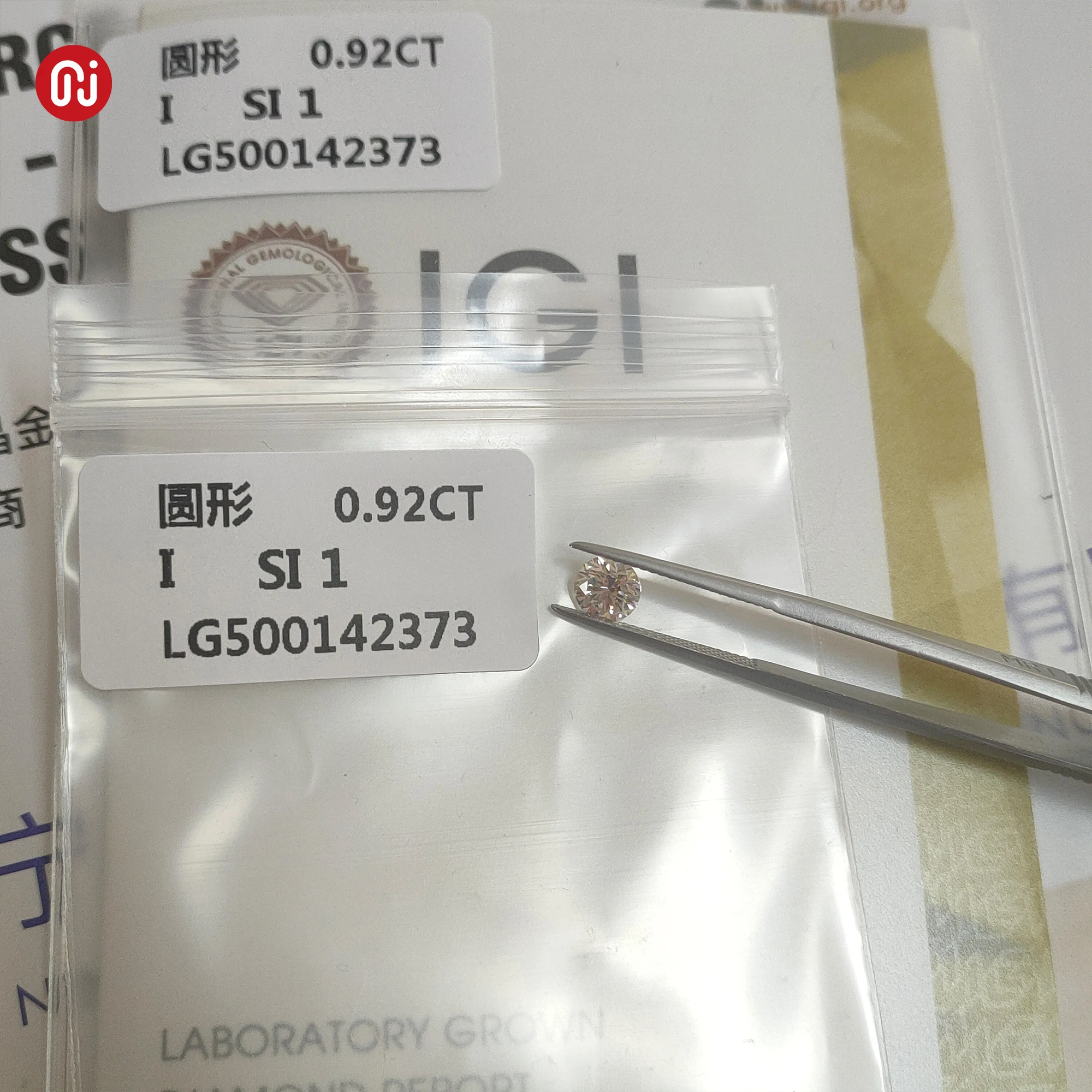 GIGAJEWE White Colors Round Cut 0.92ct  I color SI1 Clarity  Diamond with IGI Certificate CVD Diamond Polished