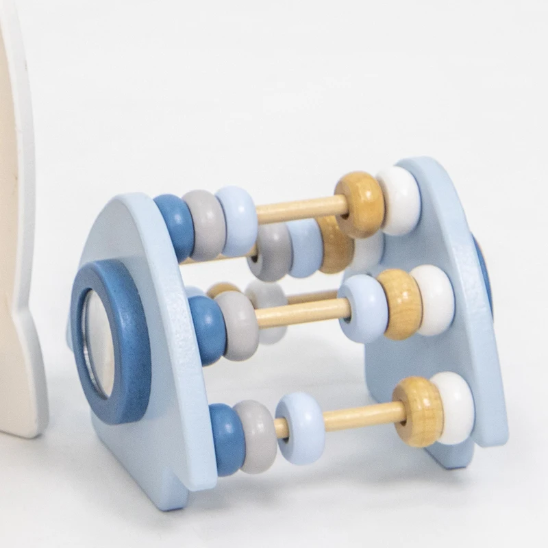 Asweets 2023 New design Wooden Sensory Montessori Children beads star mirror blue boy Toys Baby Game busy rocket For Kids