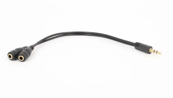 Золотая пластина 3,5 мм наушники Aux стерео Y сплиттер двойной адаптер