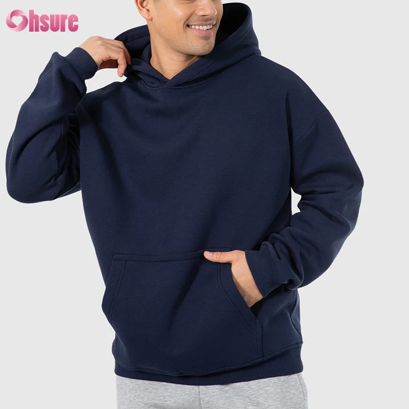 Long sleeve 100%cotton french terry oversize hoodies sports sweatshirts tracksuit men hoodies